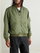 Remi Relief - Reversible Embroidered Satin-Twill and Twill Bomber Jacket - Green