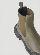 Faux-Leather Chelsea Boots in Khaki