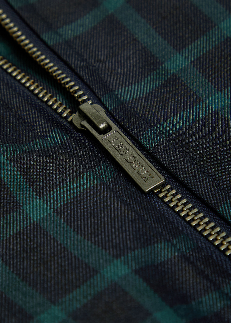 Les Deux Como Coach Checked Twill Jacket Navy