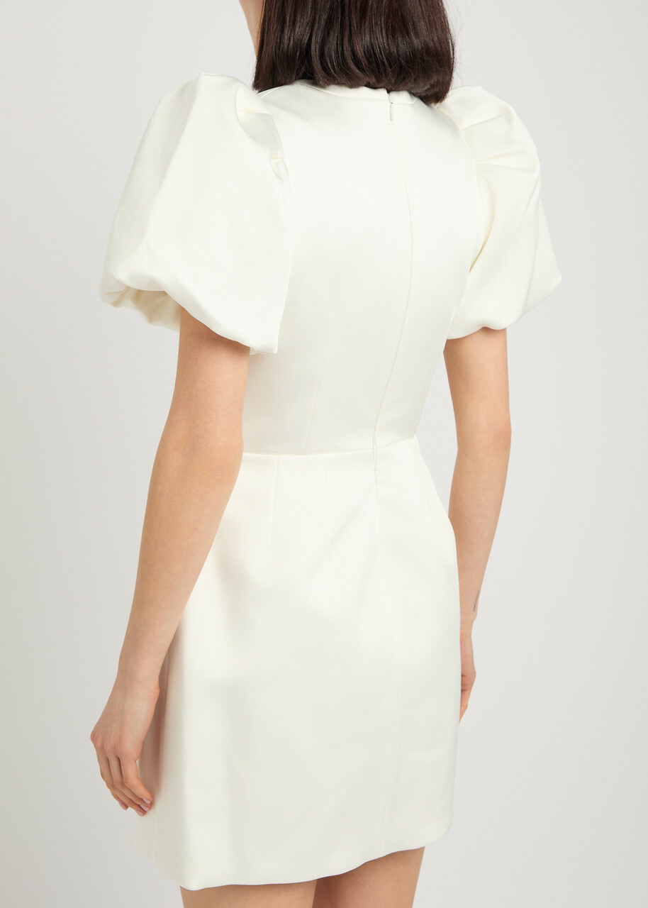 Rebecca Vallance Blaise Crystal-embellished Satin-twill Mini Dress Ivory