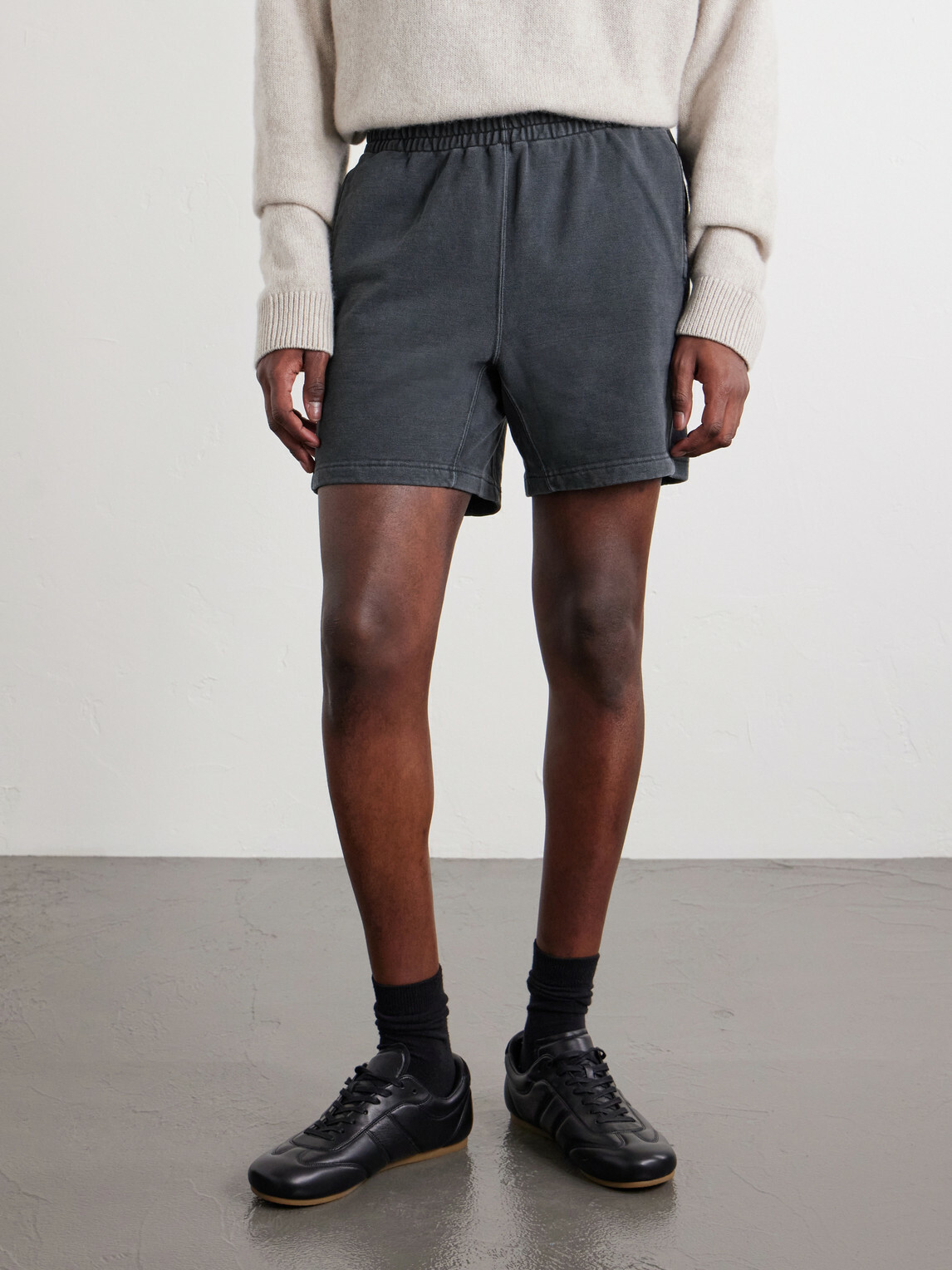 Remi Relief - Straight-Leg Cotton-Jersey Shorts - Black