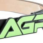 AGR Women's Logo Leather Belt in Black