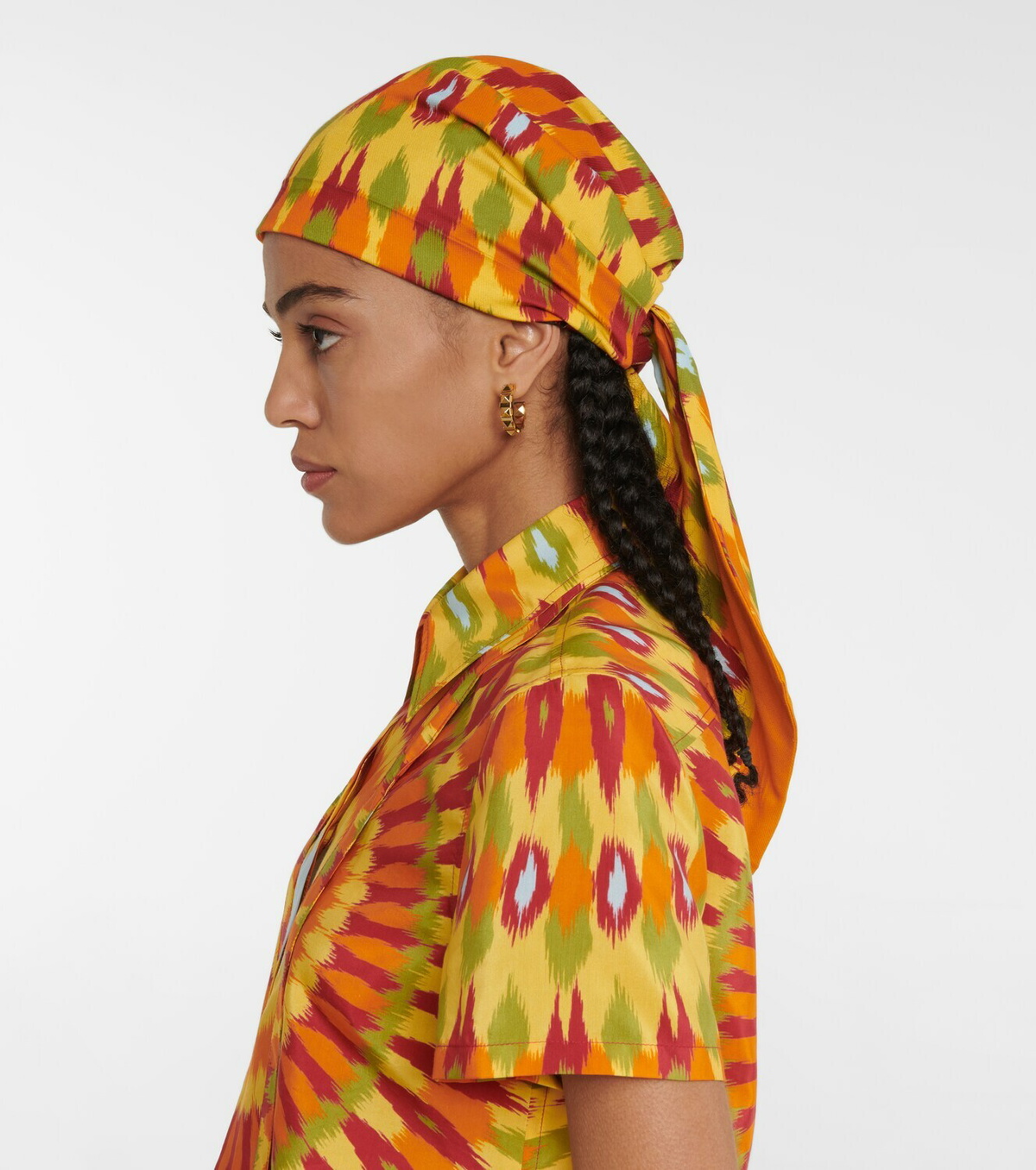 Valentino Printed silk and cotton headscarf Valentino