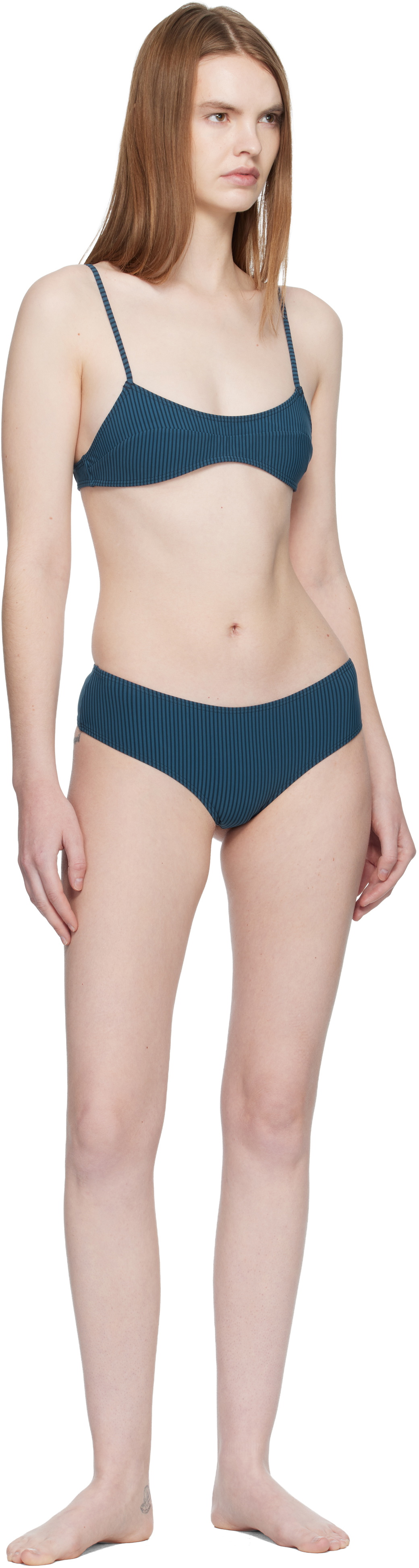 Fruity Booty Blue Bream Stripe Bikini Bottom