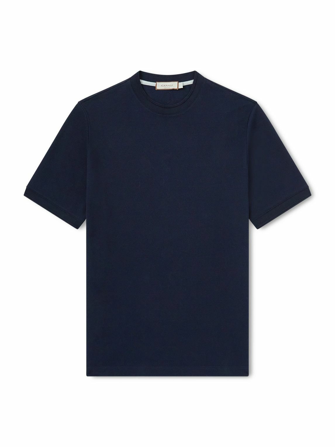 Canali - Cotton-Piqué T-Shirt - Blue