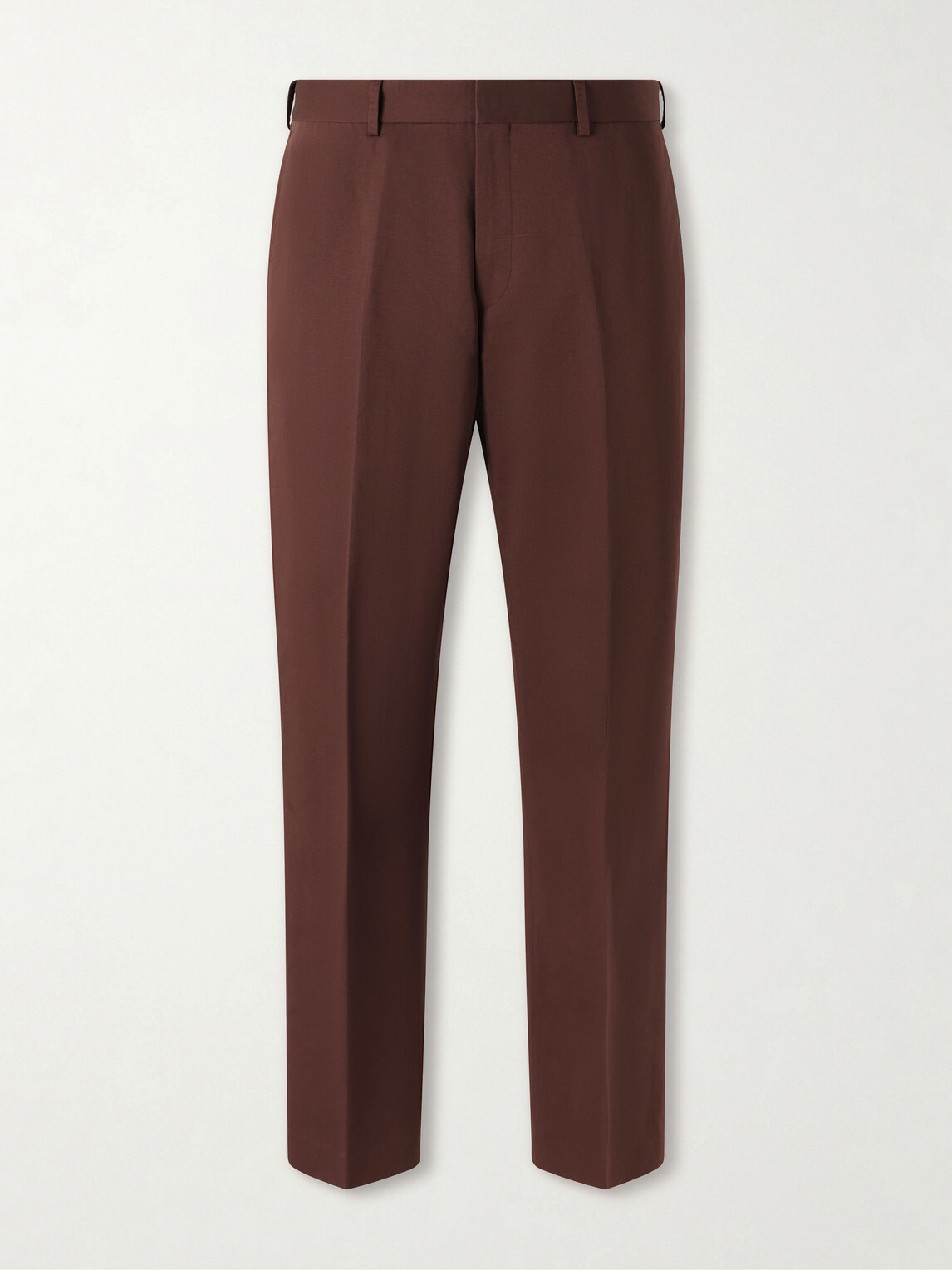 Paul Smith - Straight-Leg Cotton and Linen-Blend Twill Trousers - Brown
