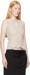 OUR LEGACY Taupe Ragged Top