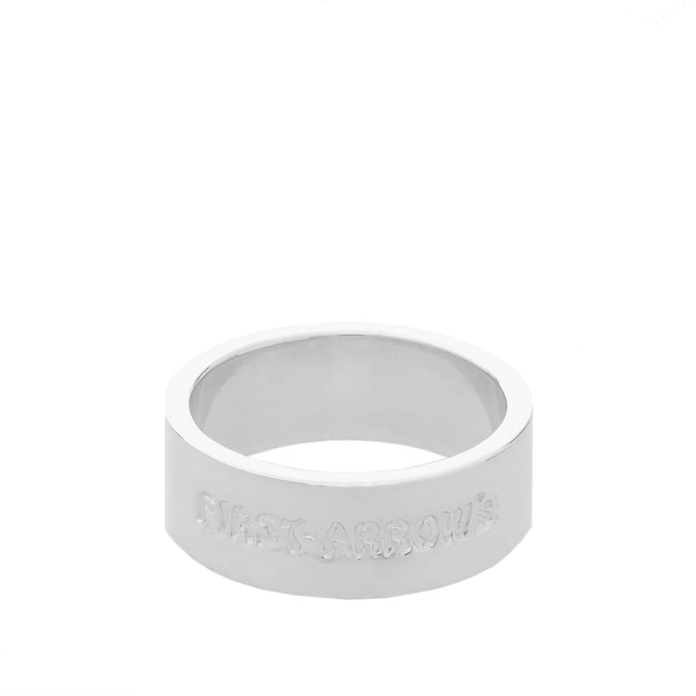 First Arrows Flat Hammered 8mm Logo Ring First Arrows