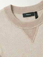 Theory - Alcos Herringbone Wool-Blend Sweatshirt - Neutrals