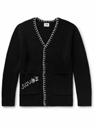 NN07 - Jasper 6567 Embroidered Cotton-Blend Cardigan - Black