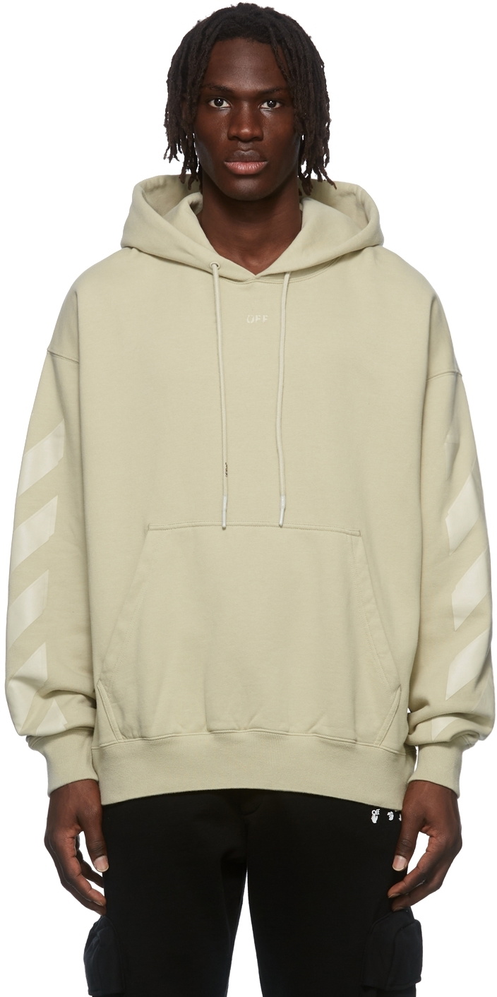 Off-White Taupe Rubber Arrows Hoodie Off-White