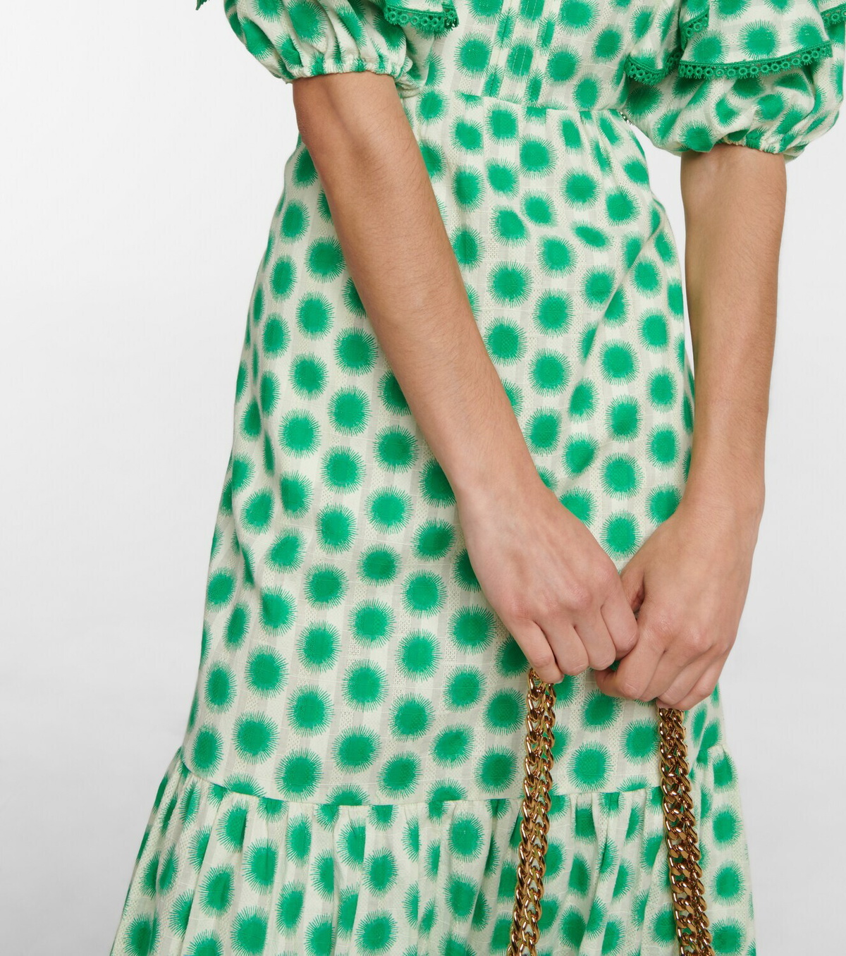 Diane von Furstenberg - Oliver lace trimmed cotton midi dress Diane von  Furstenberg