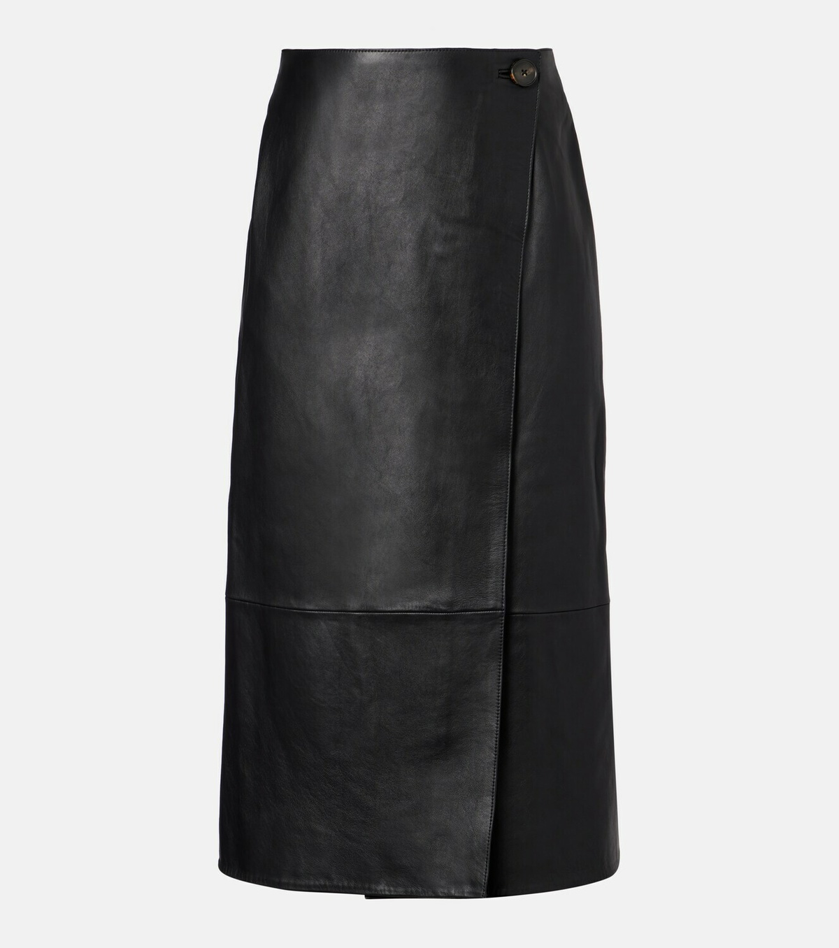 Yves Salomon Leather midi skirt