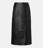 Yves Salomon Leather midi skirt