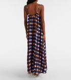 Asceno Napoli checked silk twill maxi dress