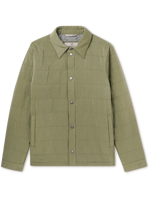 Photo: Canali - Quilted Padded Ripstop Shirt Jacket - Green