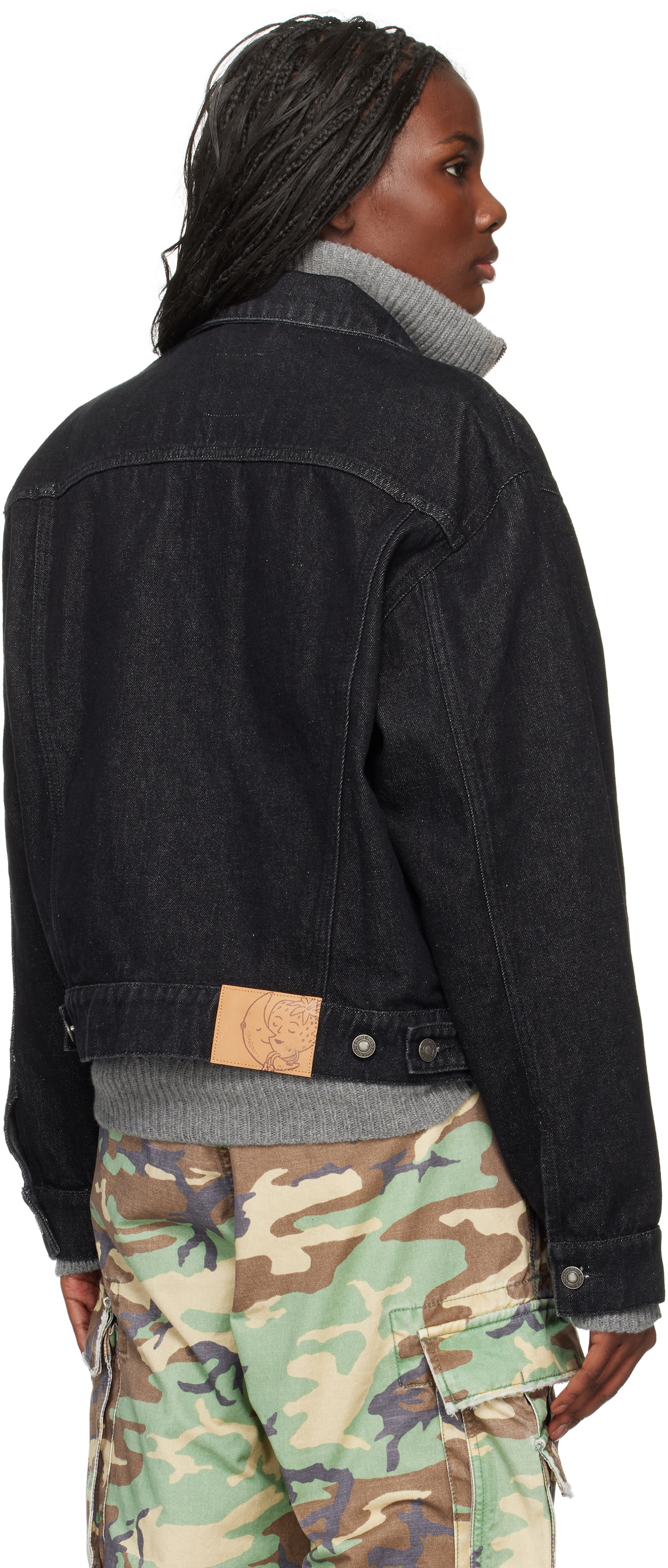 Sky High Farm Workwear Black Cropped Denim Jacket