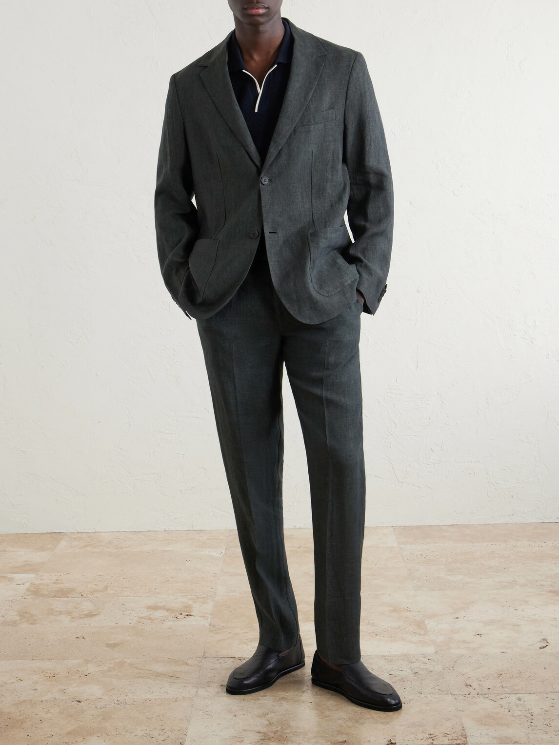 Sunspel - Linen Suit Jacket - Gray