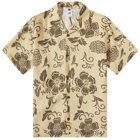 NN07 Men's Ole Linen Floral Vacation Shirt in Pale Olive