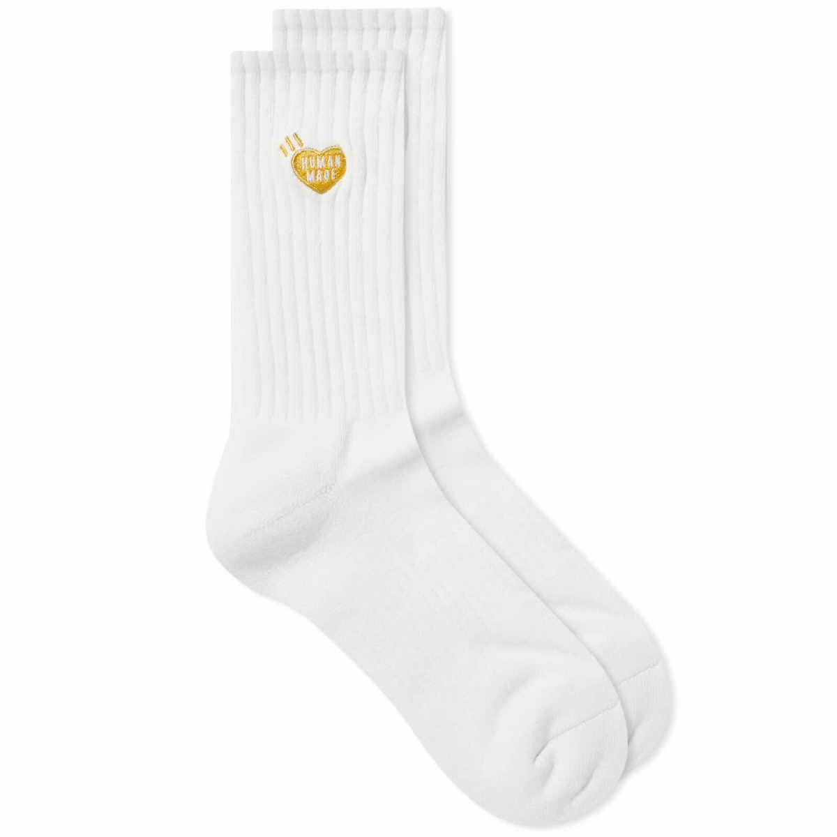 Human Made Men's Heart Pile Socks in White Human Made