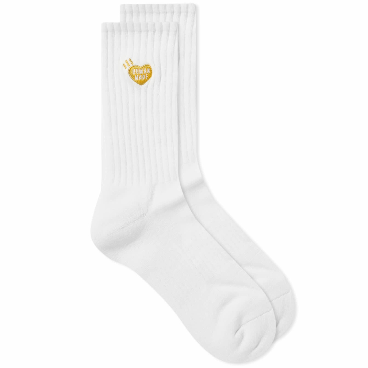 Human Made Heart Logo Pile Sock White Human Made