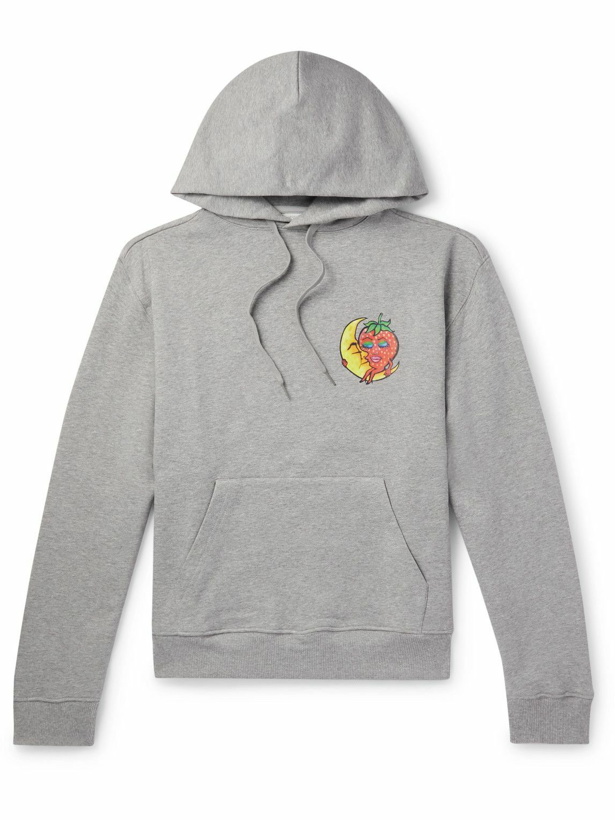 Photo: SKY HIGH FARM - Ally Bo Printed Upcycled and Organic Cotton-Jersey Hoodie - Gray