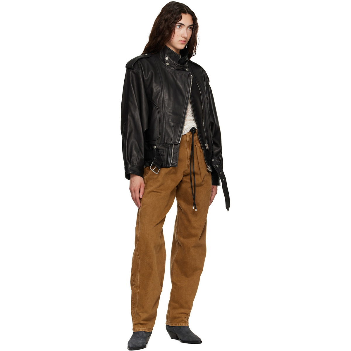Isabel Marant Black Farza Leather Jacket