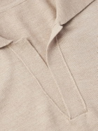 Stòffa - Wool and Silk-Blend Polo Shirt - Neutrals