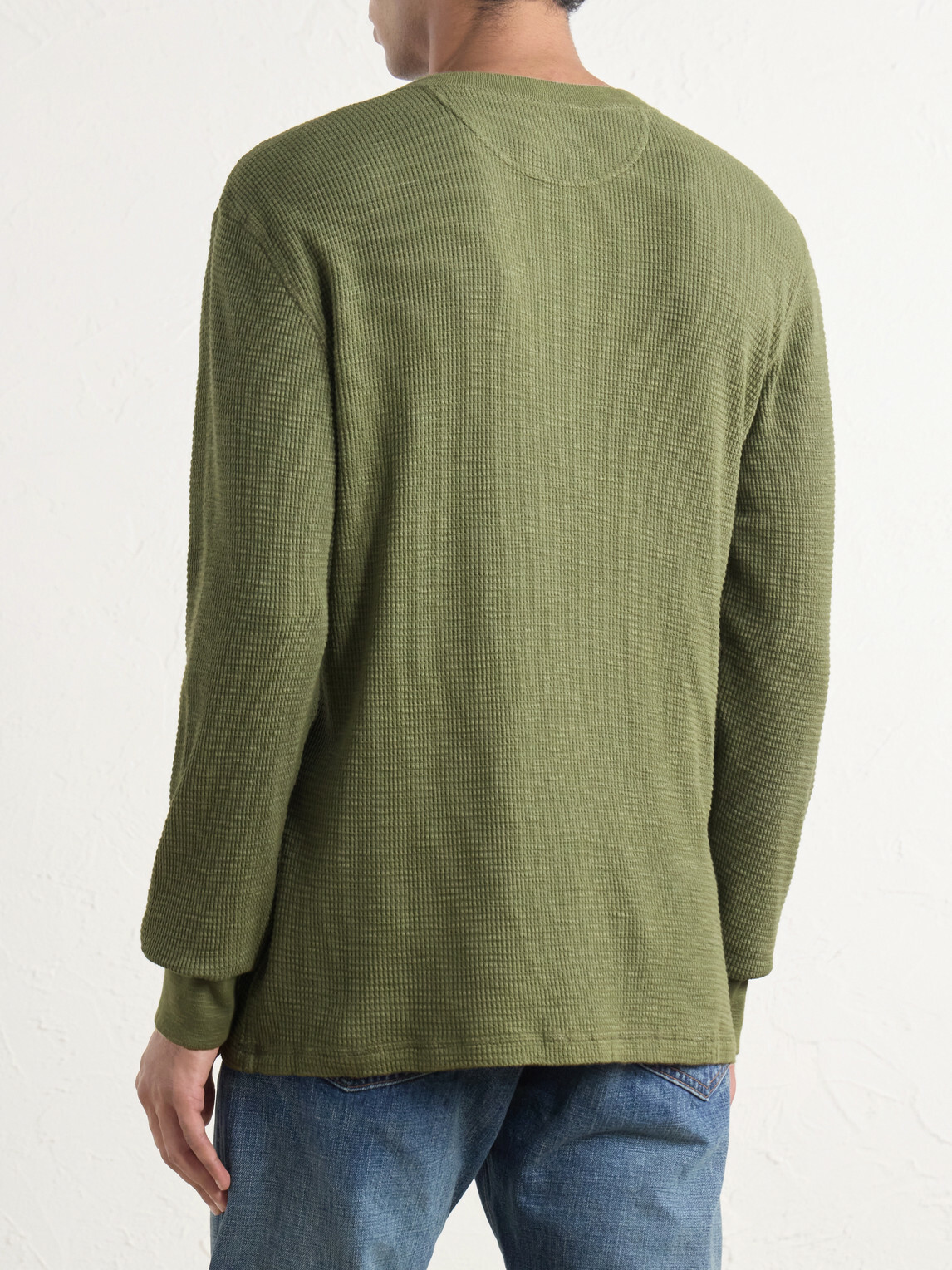 RRL - Waffle-Knit Cotton-Jersey Henley T-Shirt - Green