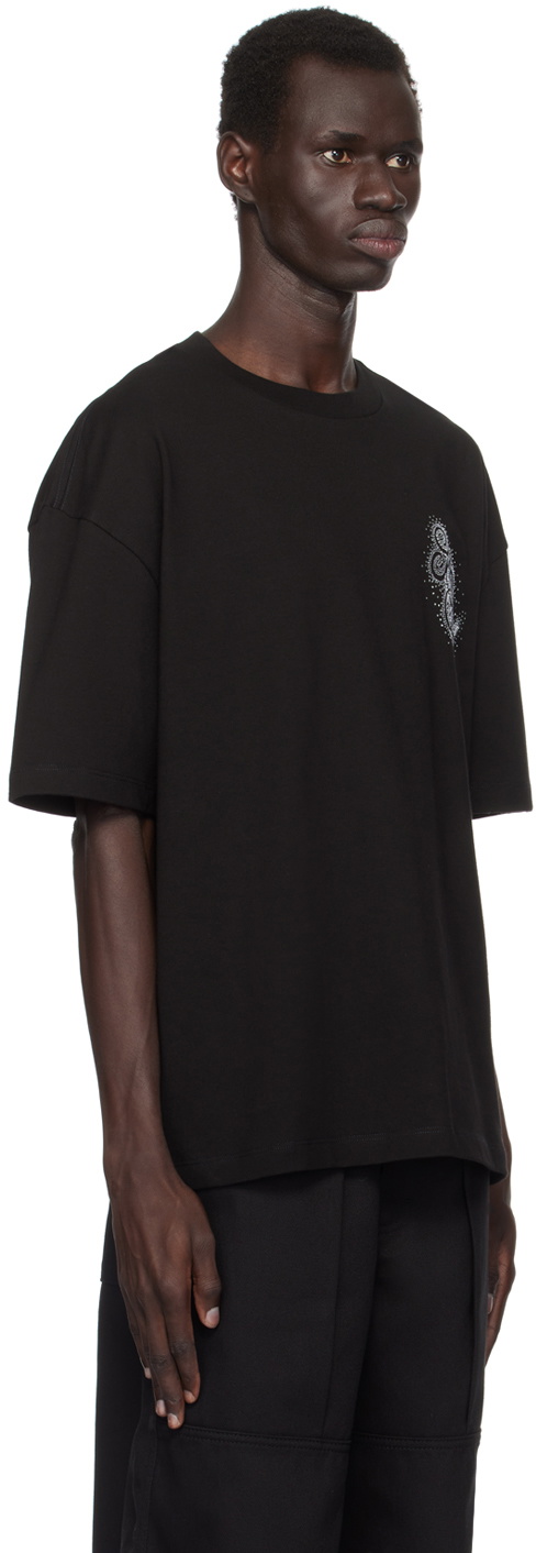 【大人気】AMIRI Crystal Burst MA Swirl オーバーサイズTシャツ Amiri Crystal Burst MA Swirl Tee in Black | FWRD