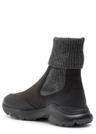 Tods Sport Run Nubuck Ankle Boots Black Grey
