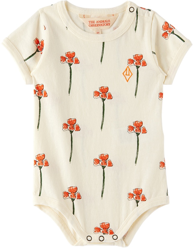 Photo: The Animals Observatory Baby Off-White Carnations Chimpanzee Bodysuit