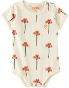 The Animals Observatory Baby Off-White Carnations Chimpanzee Bodysuit