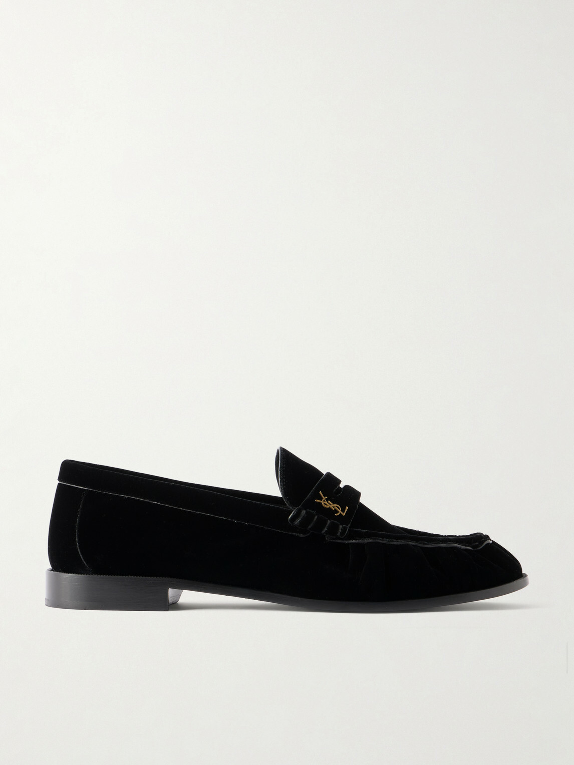 SAINT LAURENT - Le Loafer Velvet Loafers - Black