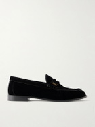SAINT LAURENT - Le Loafer Velvet Loafers - Black