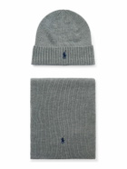 Polo Ralph Lauren - Logo-Embroidered Ribbed Wool Beanie and Scarf Set