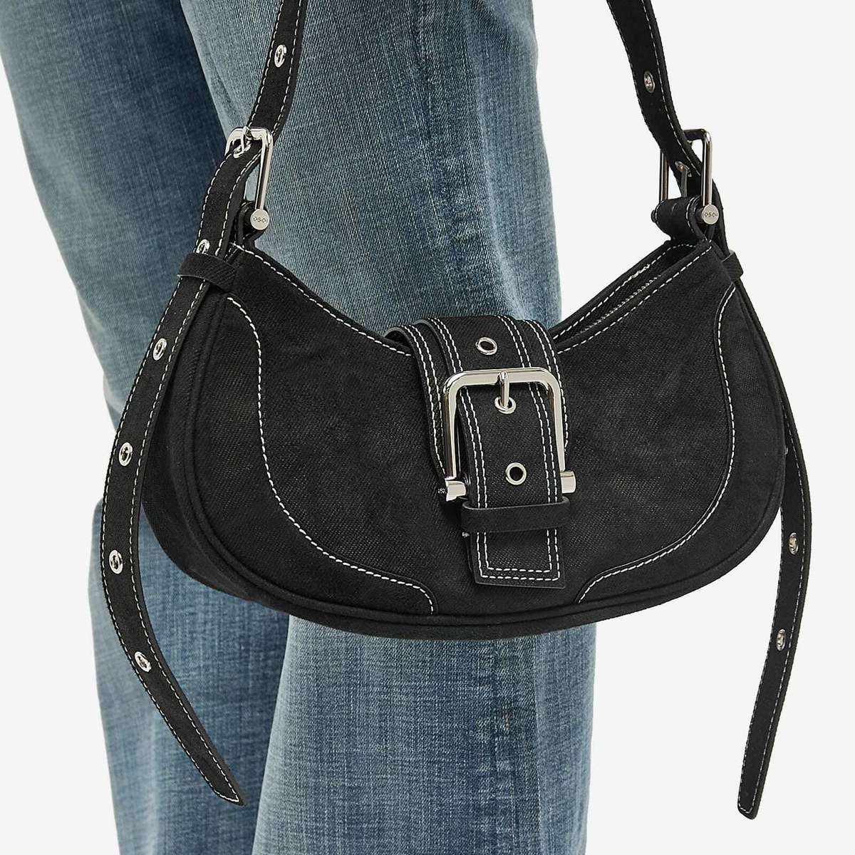 OSOI Women's Hobo Brocle Bag in Denim Black OSOI