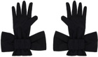 SHUSHU/TONG SSENSE Exclusive Black Bow Gloves