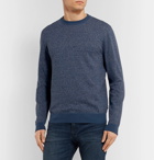 Hugo Boss - Franio Mélange Cotton and Linen-Blend Sweater - Blue