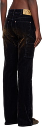 OPEN YY Black Velvet Denim Trucker Jeans