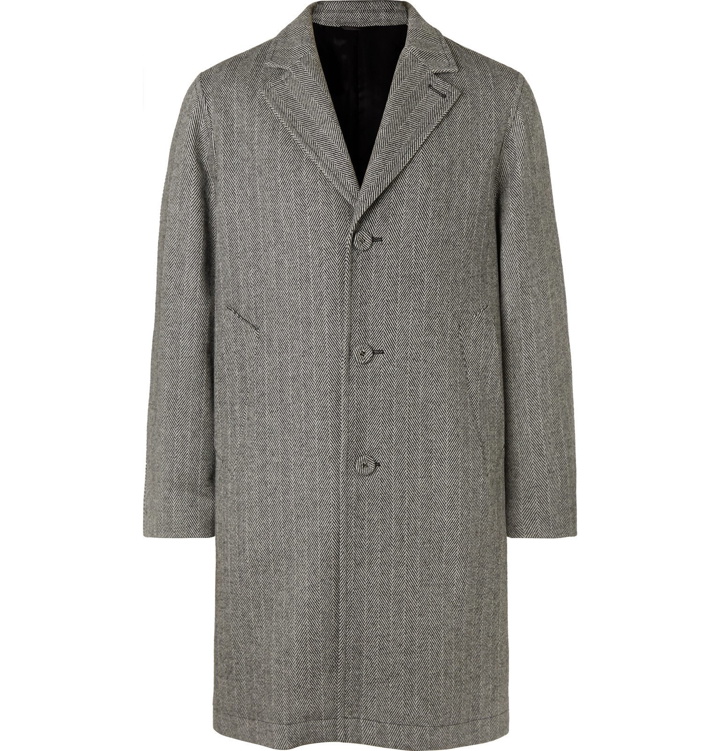 Photo: Officine Generale - Arthur Herringbone Wool and Cashmere-Blend Coat - Gray