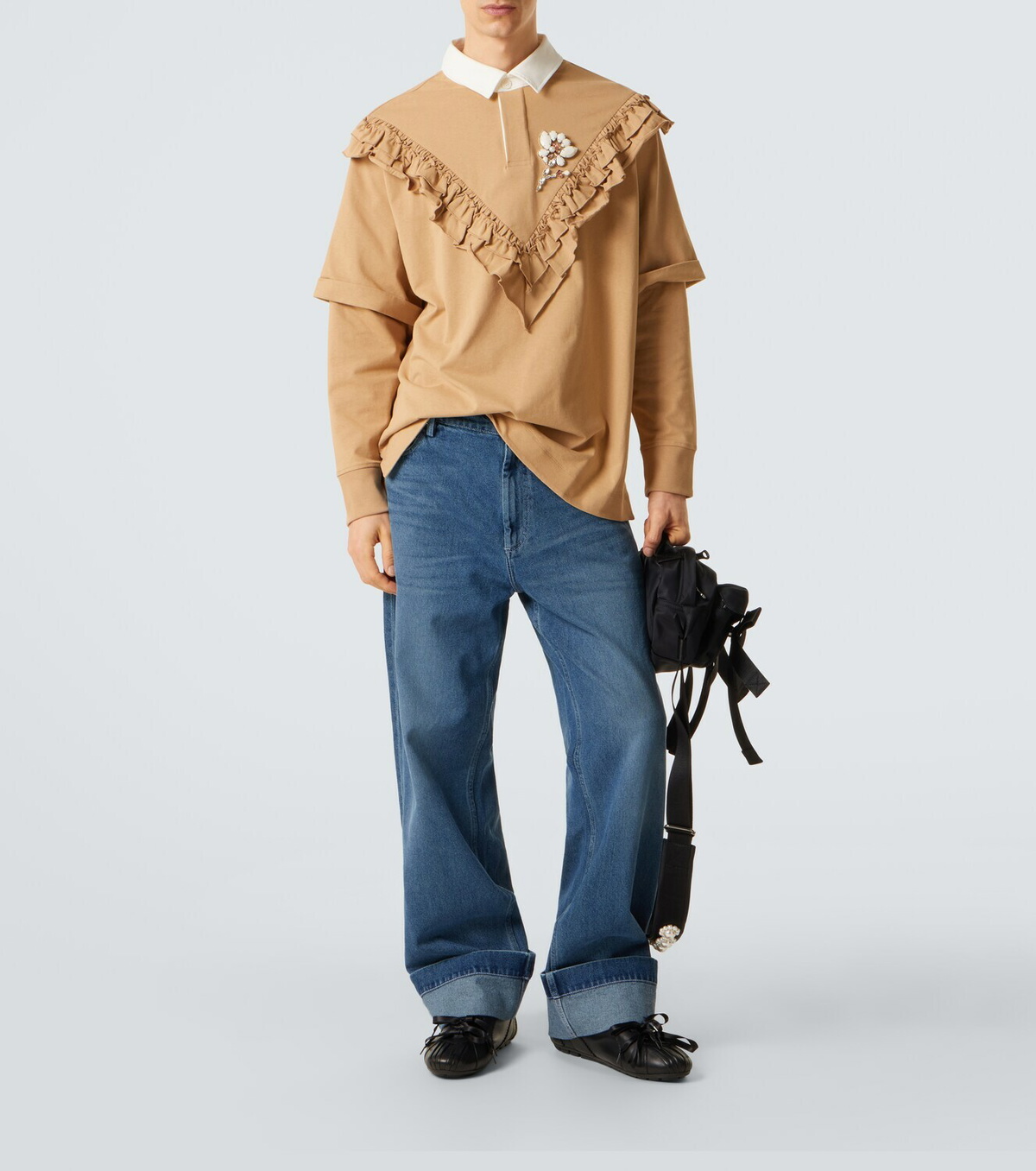 Simone Rocha Crystal-embellished straight jeans