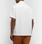 Saturdays NYC - Cameron Camp-Collar Striped Cotton-Blend Dobby Shirt - White