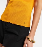 Saint Laurent Ribbed-knit silk jersey tank top