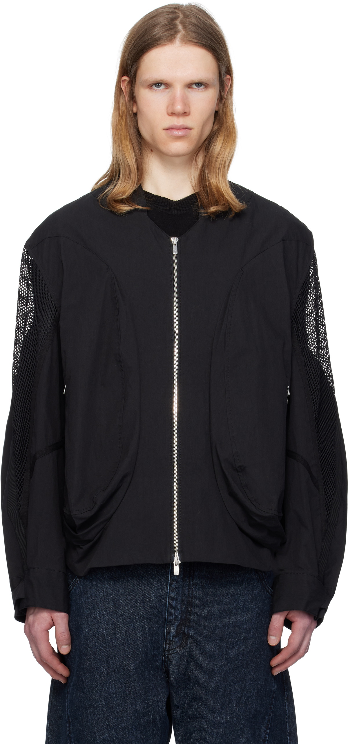 JiyongKim Black Sun-Bleached Bomber Jacket JiyongKim