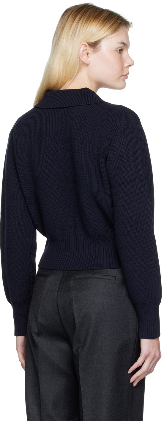 DRAE Navy Point-Collar Polo