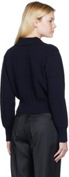DRAE Navy Point-Collar Polo
