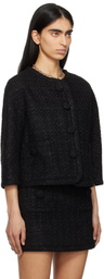 Marc Jacobs Black Tweed Backwards Lady Jacket