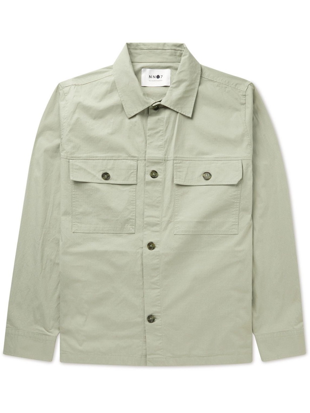 Photo: NN07 - Wilas Organic Cotton-Blend Ripstop Shirt Jacket - Green