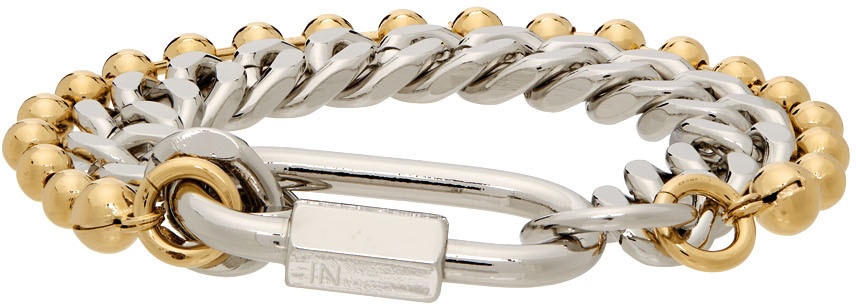 Photo: IN GOLD WE TRUST PARIS Silver & Gold Curb Ball Chain Bracelet